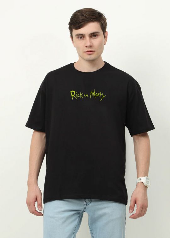 Rick And Morty Black Oversized T Shirt For Men - kwabey.com